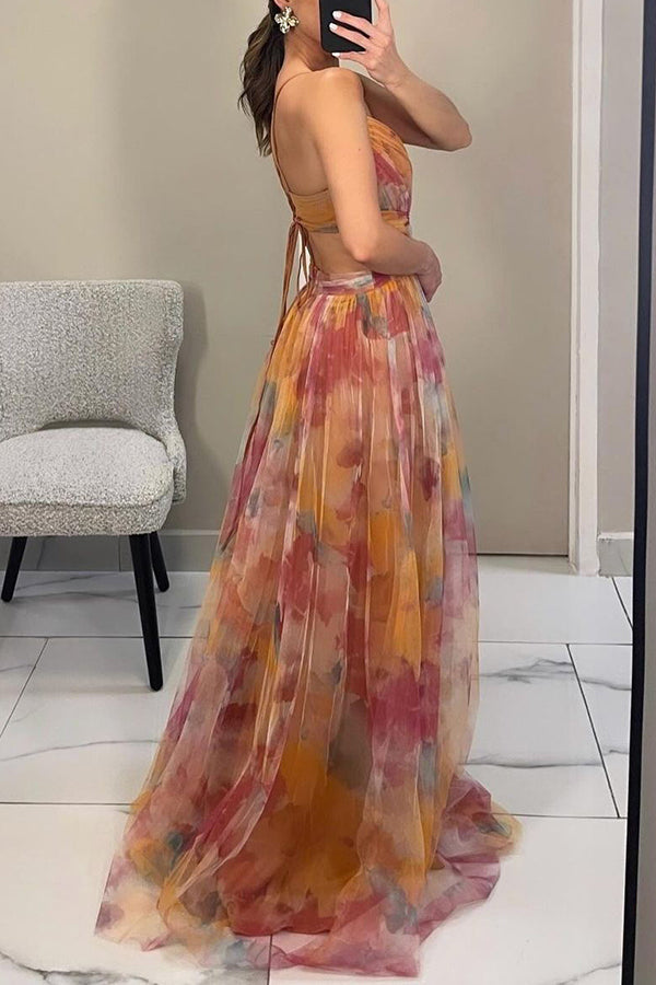 Women's Floral Maxi Dress Elegant