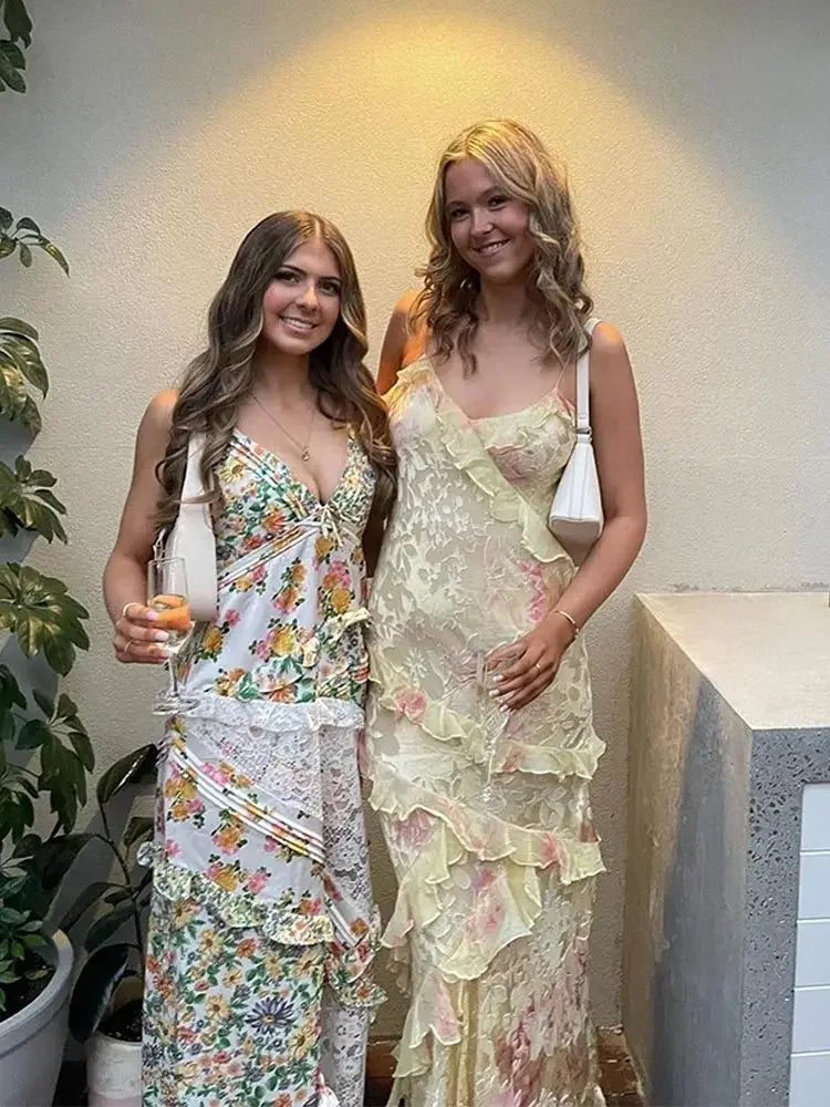 Women's Elegant Maxi Dress Spaghetti Straps