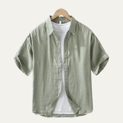 Men's Slim Fit Linen Shirt Breathable