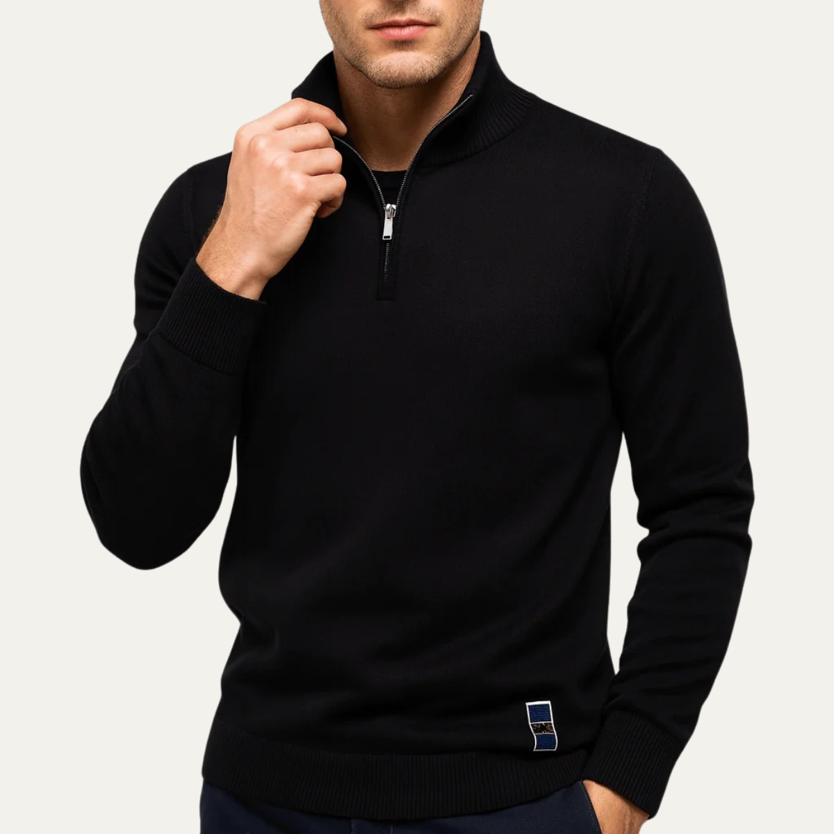 Men's Half Zip Sweater Merino Knit Smart Casual