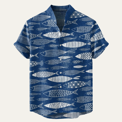 Men's Linen Hawaiian Shirt Retro Beach Style - Vonnera
