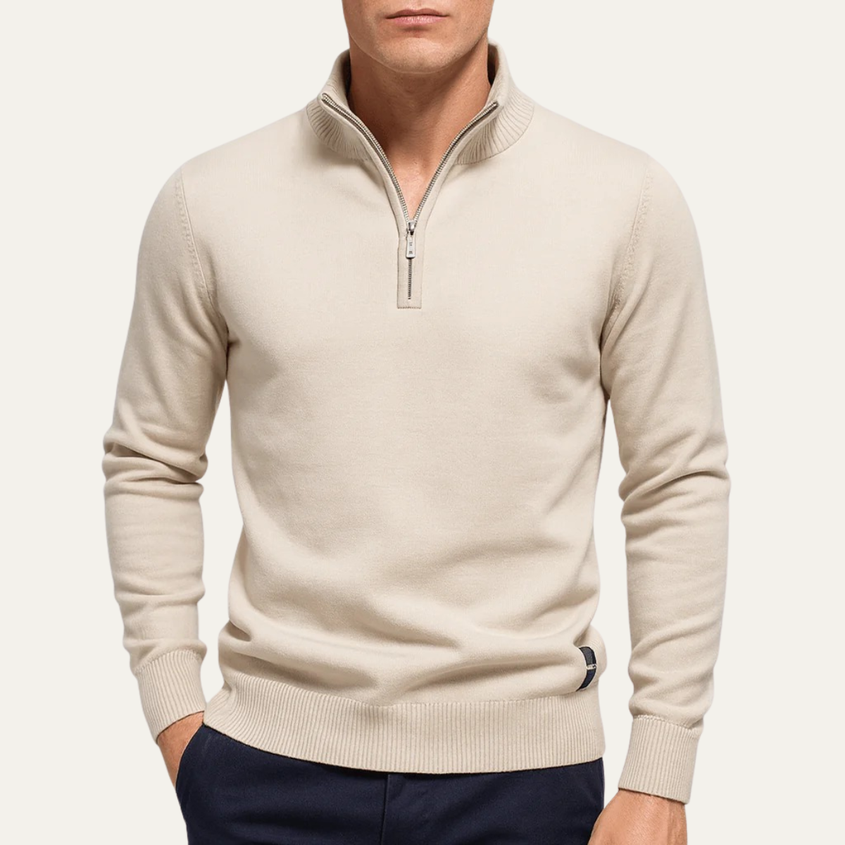 Men's Half Zip Sweater Merino Knit Smart Casual