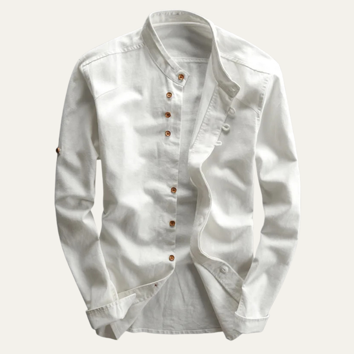 Men's Linen Cotton Shirt Japanese Style Stand Collar - Vonnera