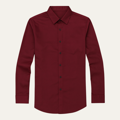 Men's Slim Fit Dress Shirt Cotton Button Up Blue - Vonnera