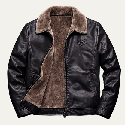Menton Men's Shearling Leather Jacket Fleece Lined - Vonnera