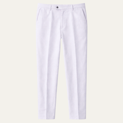 Men's Slim Fit Linen Dress Pants Silver - Vonnera