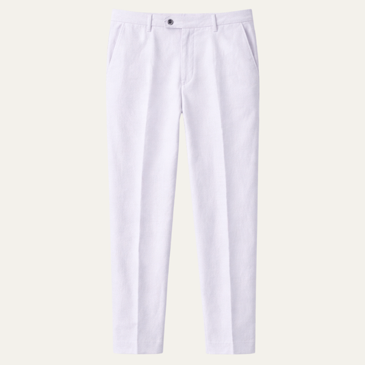 Men's Slim Fit Linen Dress Pants Silver - Vonnera