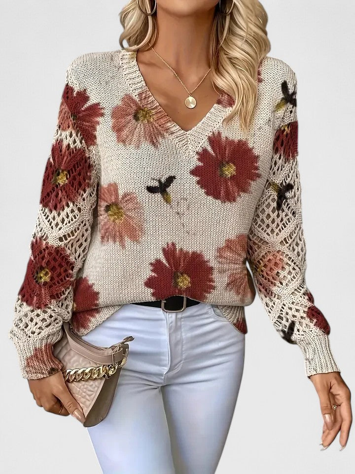 Elegant Women's Floral Sweater