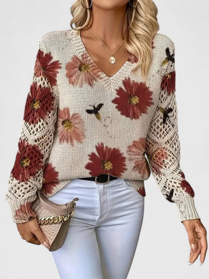 Elegant Women's Floral Sweater