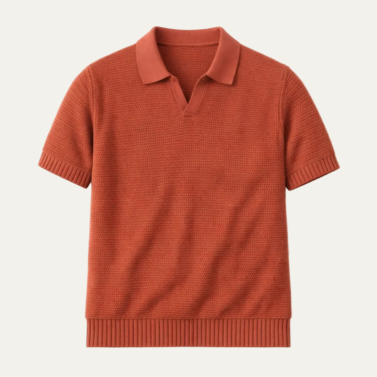 Men's Knitted V Neck Polo Shirt Breathable - Vonnera