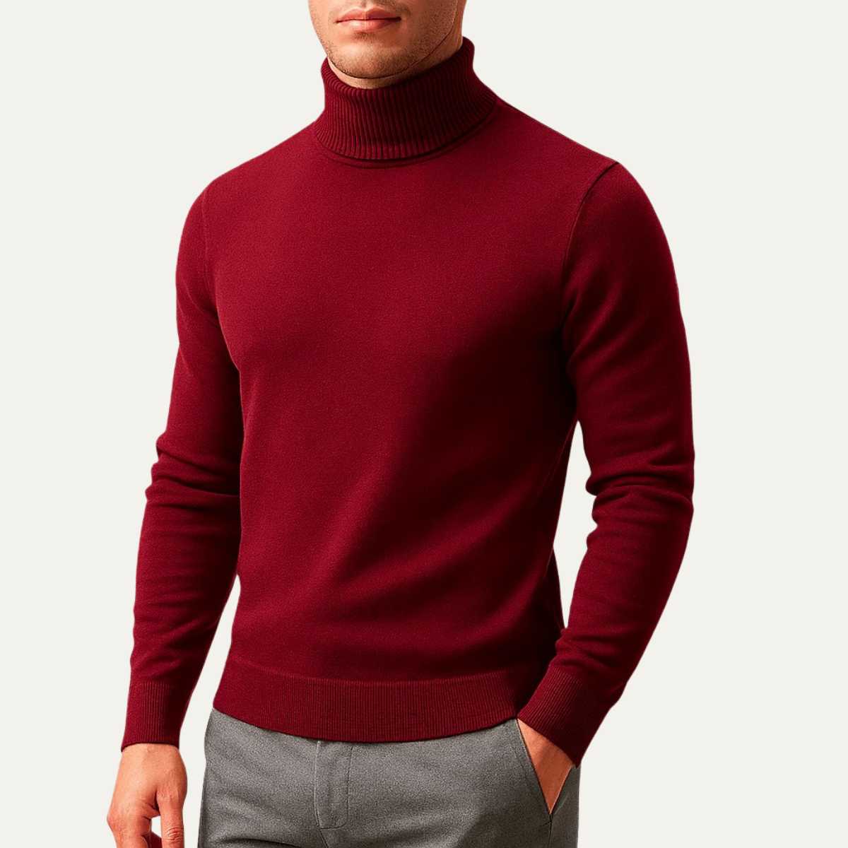 Men's Classic Turtleneck Knit Sweater