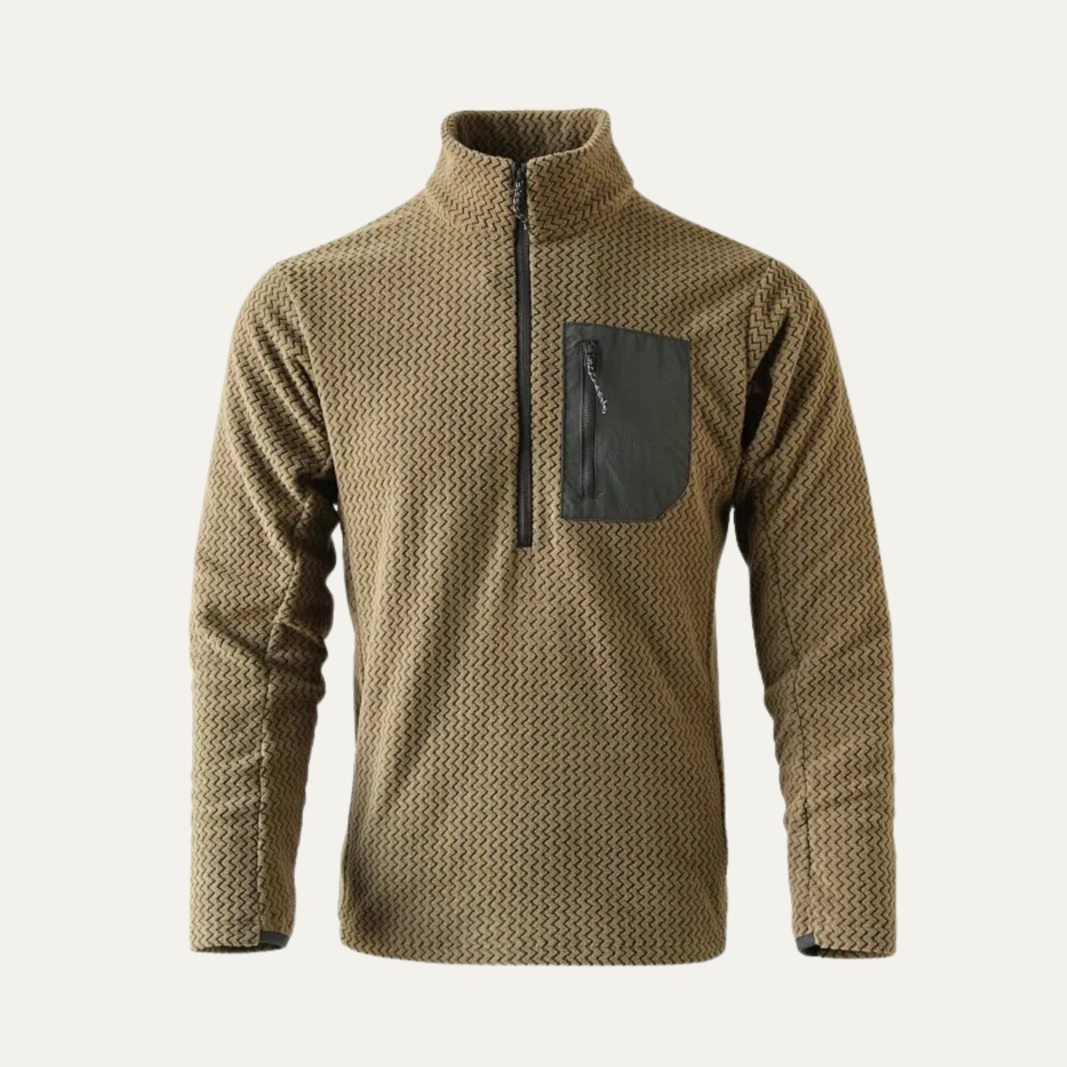 Men's Textured Fleece Half Zip Sweater - Vonnera