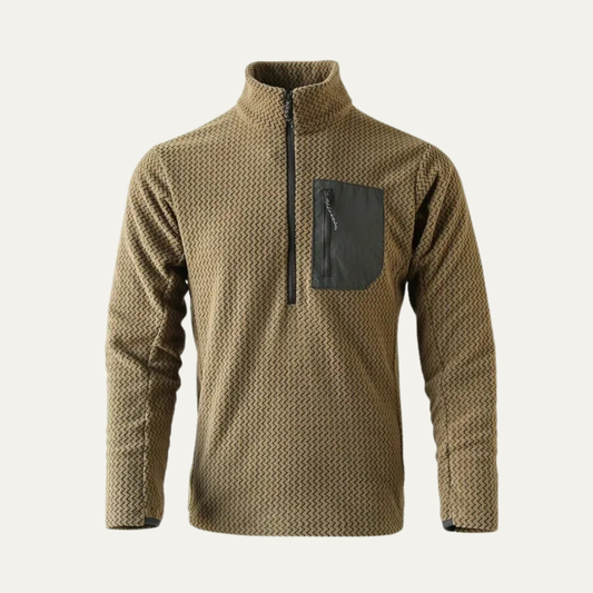 Men's Textured Fleece Half Zip Sweater - Vonnera