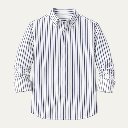 Men's Striped Dress Shirt Retro Button Down Cotton - Vonnera