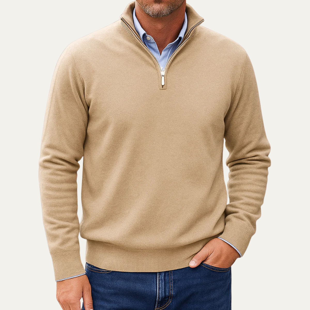 Men's Lightweight Knit Quarter Zip Sweater