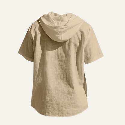 Men's Lightweight Hooded Cotton Linen Shirt