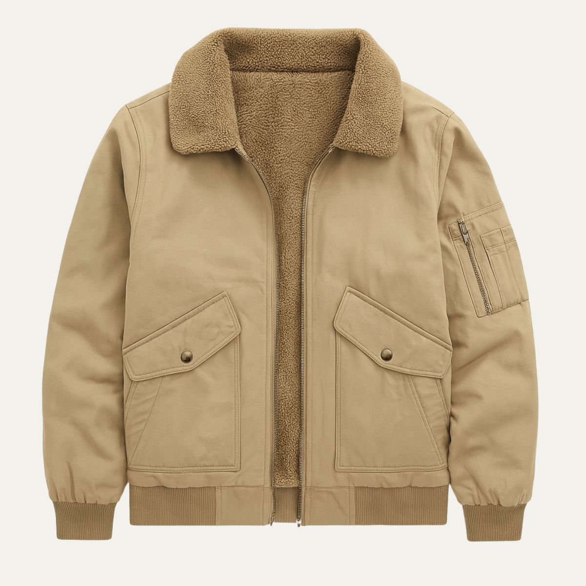 Men's Fleece Lined Bomber Jacket - Vonnera