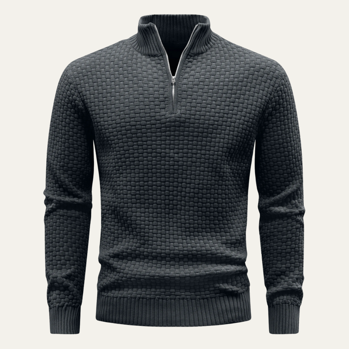 Men's Warm Half Zip Knitted Sweater - Vonnera