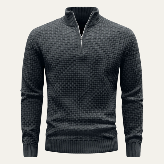 Men's Warm Half Zip Knitted Sweater - Vonnera