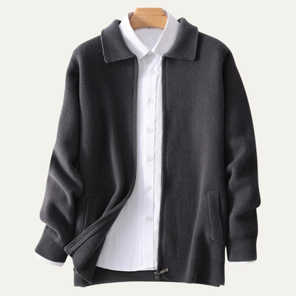 Men's Wool Cardigan Sweater Soft Knit