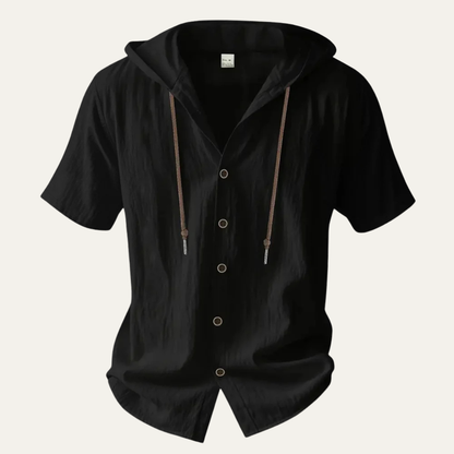 Men's Lightweight Hooded Cotton Linen Shirt