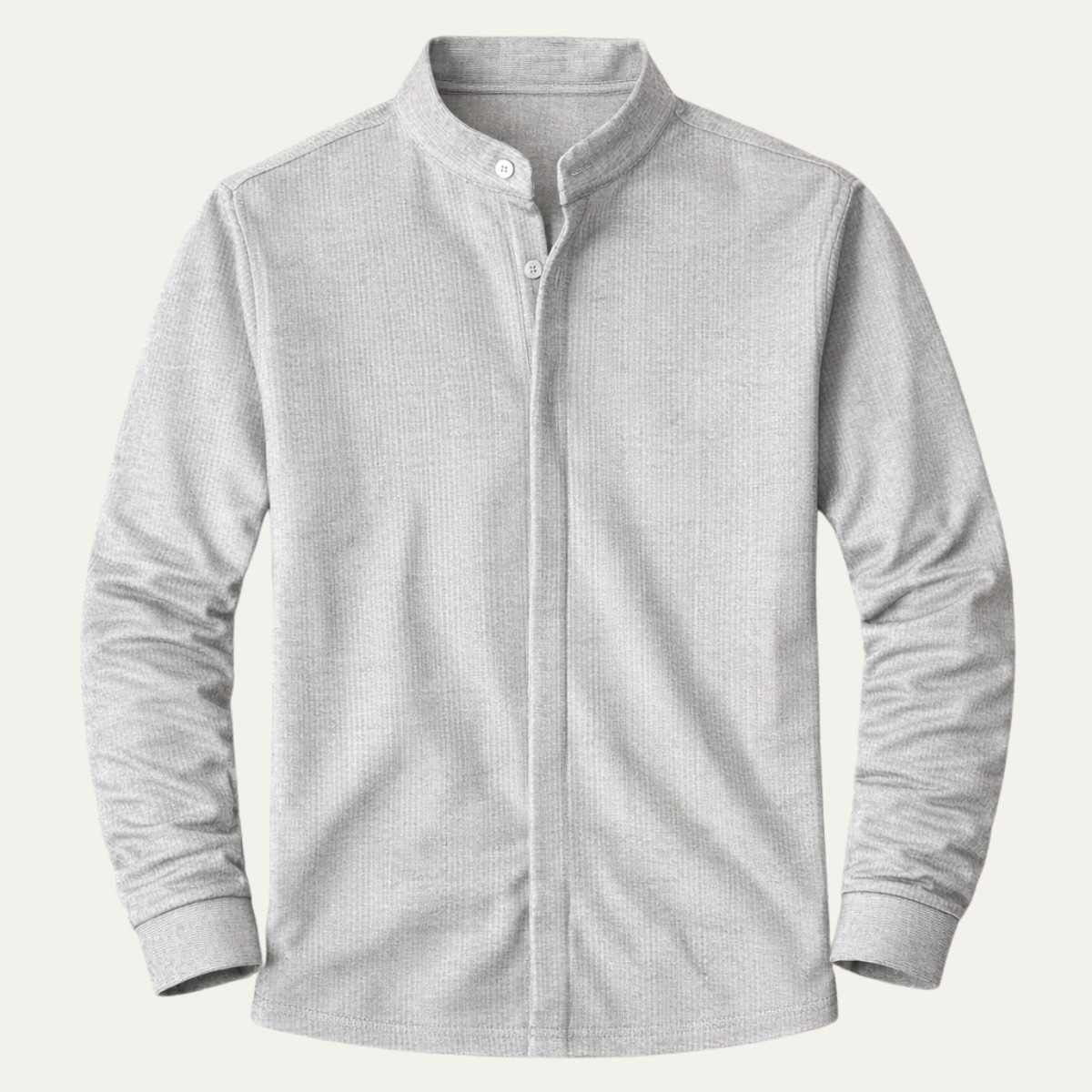 Men's Slim Fit Knit Shirt Stand Collar - Vonnera