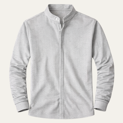 Men's Slim Fit Knit Shirt Stand Collar - Vonnera