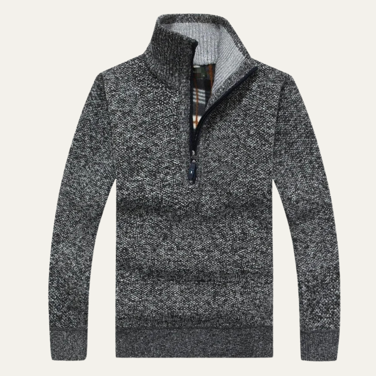 Men's Thick Fleece Half Zip Turtleneck Sweater