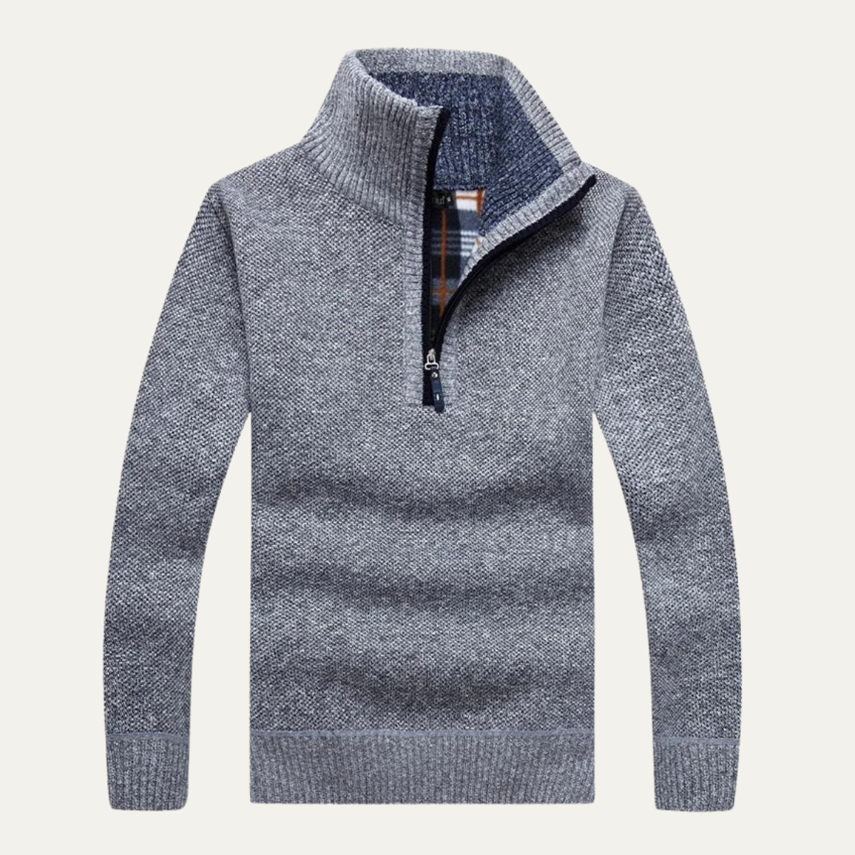 Men's Thick Fleece Half Zip Turtleneck Sweater