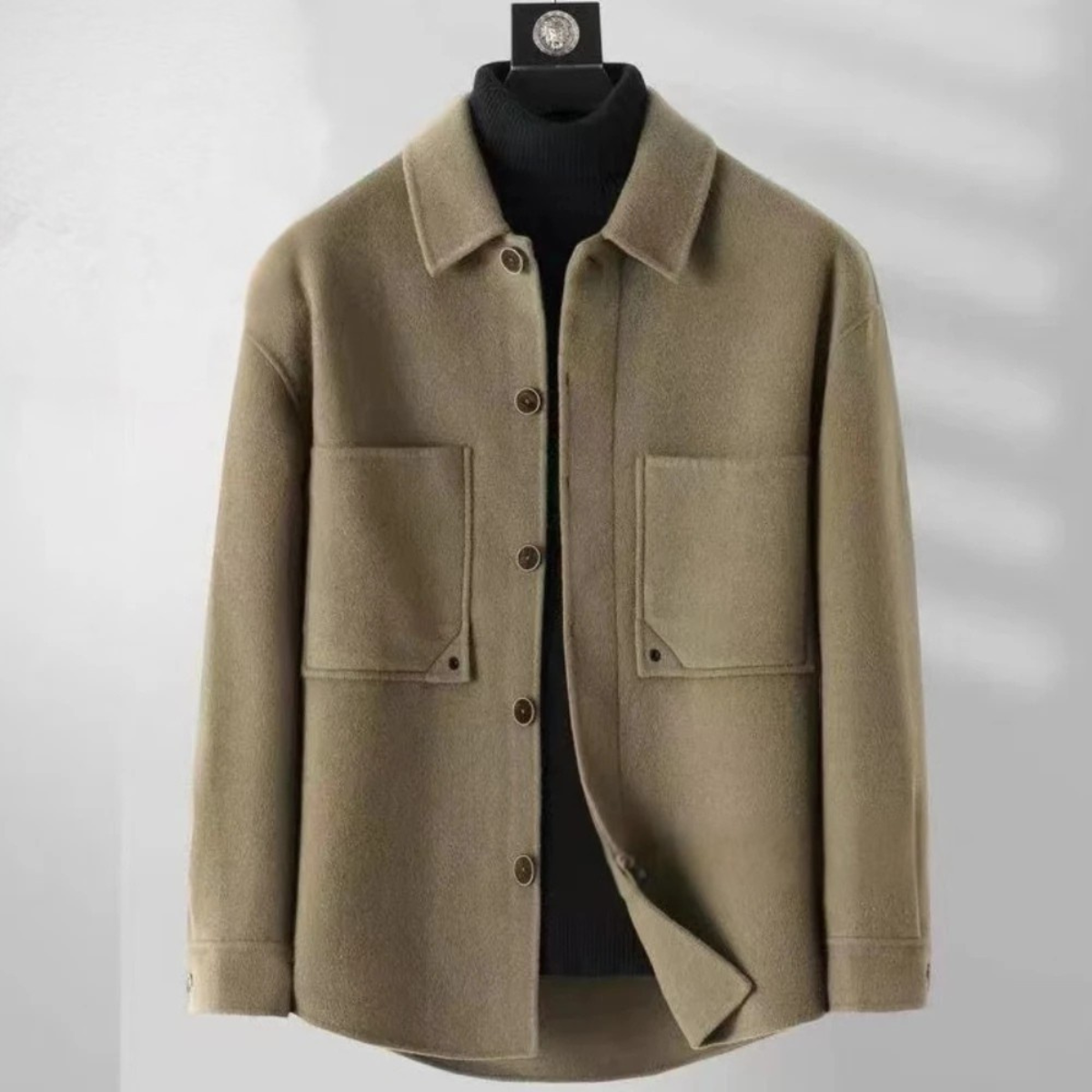 Men's Wool Button Jacket Thick Warm Classic