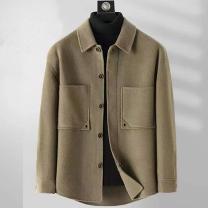 Men's Wool Button Jacket Thick Warm Classic