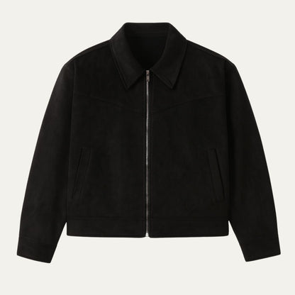 Men's Suede Leather Bomber Jacket Classic Style - Vonnera