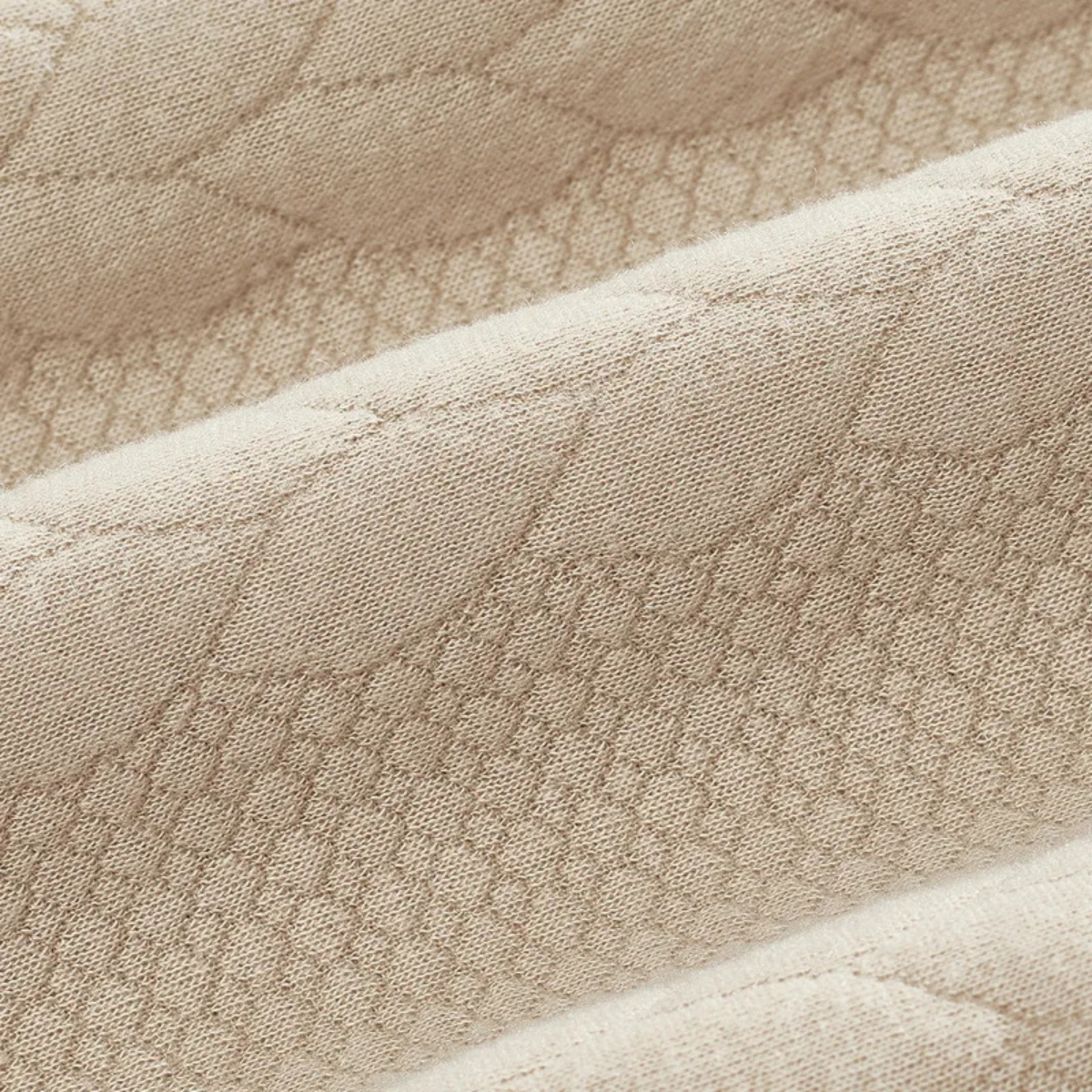 Men's Knitted Sweater Stand Up Collar Jacquard Beige