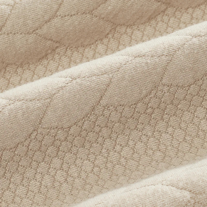 Men's Knitted Sweater Stand Up Collar Jacquard Beige