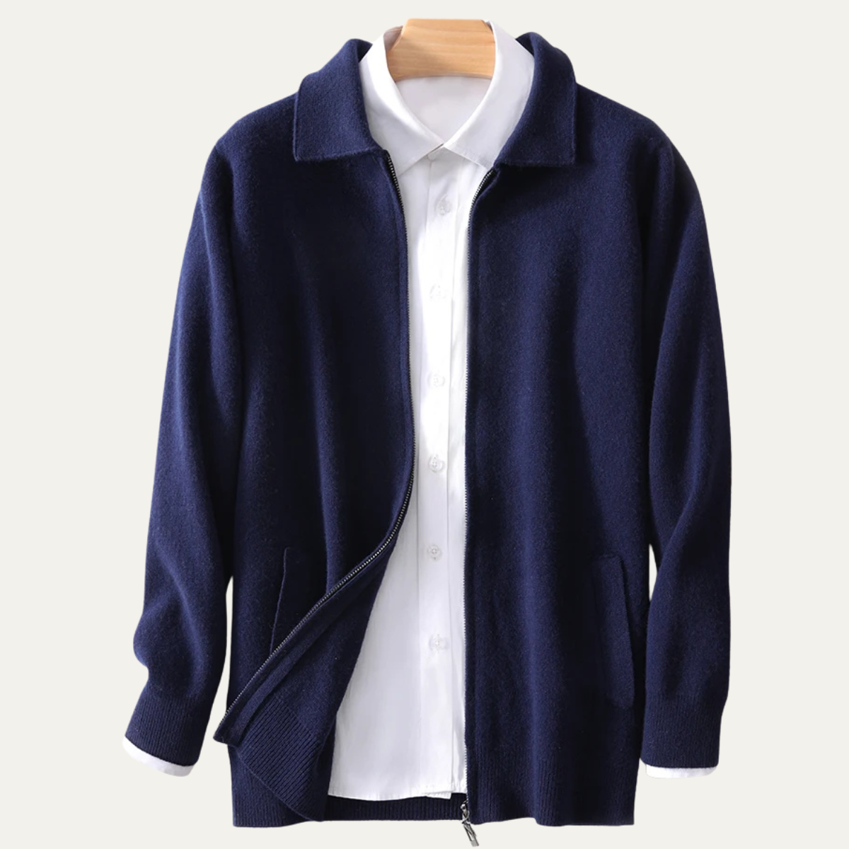 Men's Wool Cardigan Sweater Soft Knit