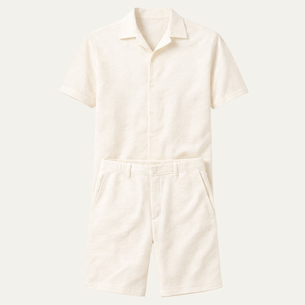 Men's Summer Button Up Shirt And Shorts Set - Vonnera