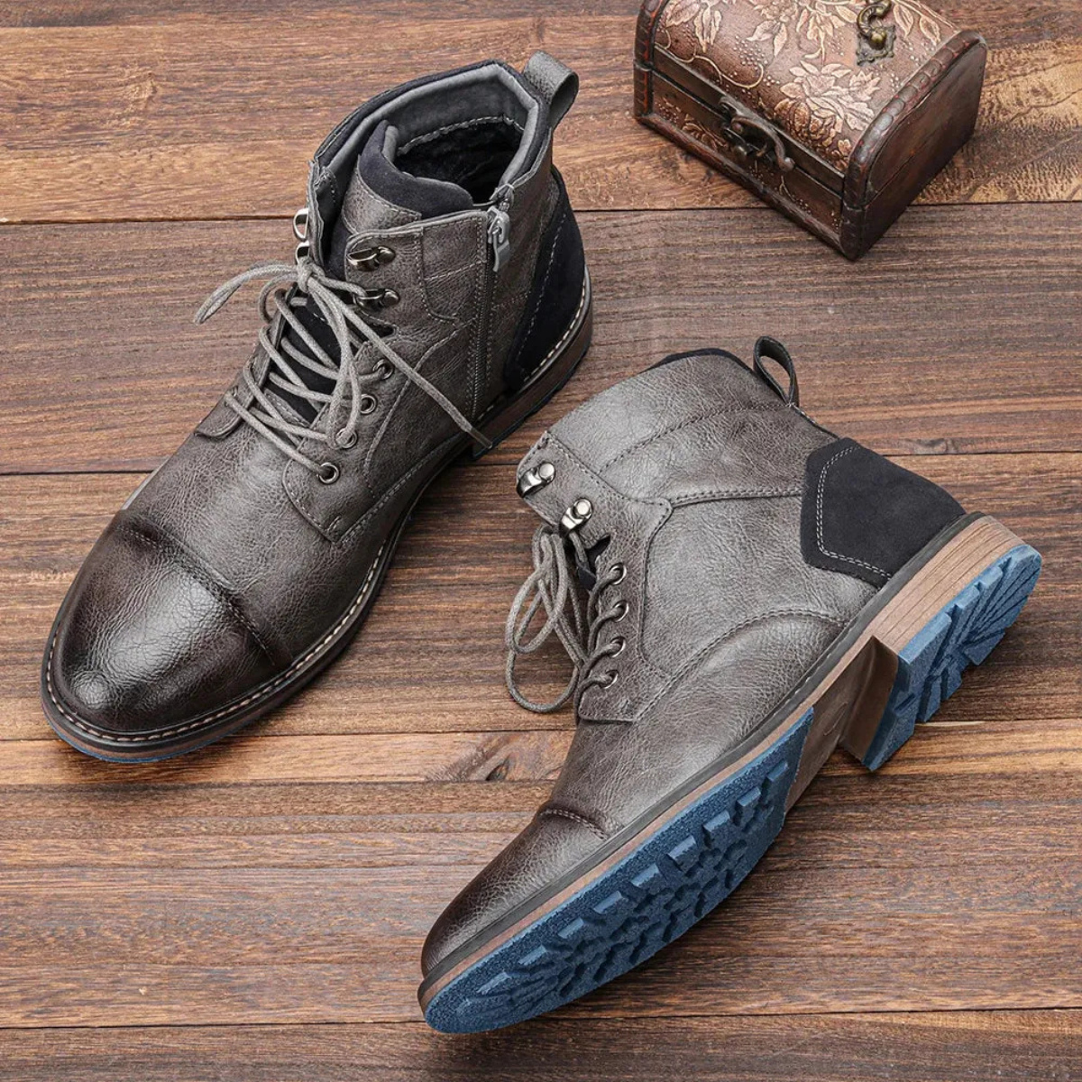 Men's Vintage Leather Ankle Boots