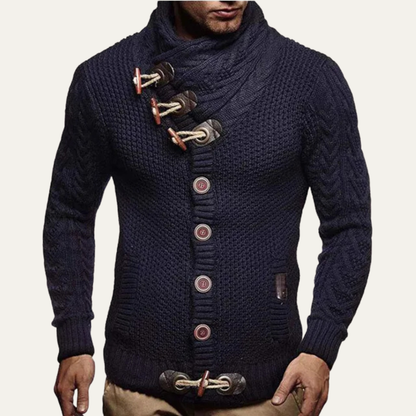 Men's Knitted Cardigan Button Front Winter Beige