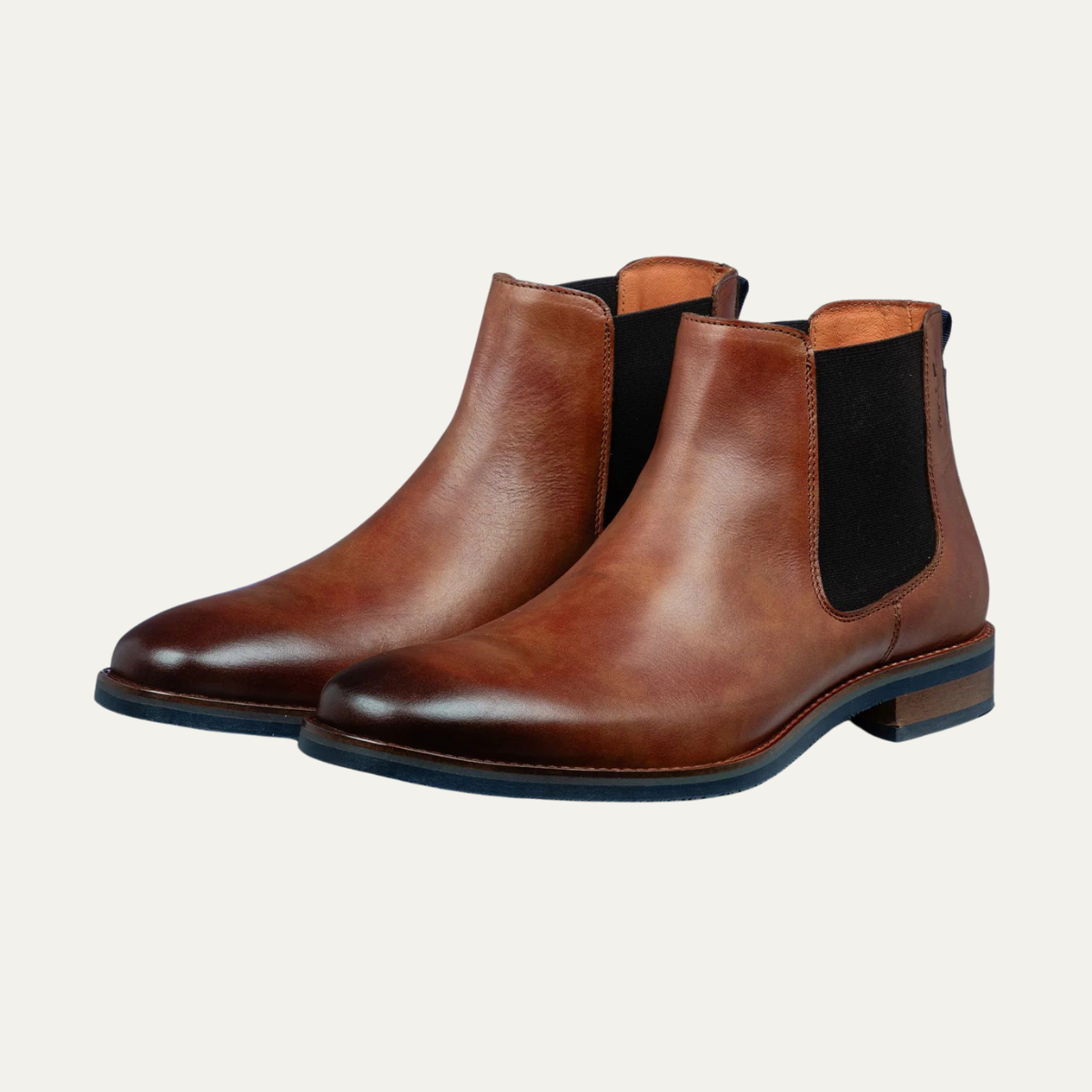 Umbria Men's Leather Chelsea Boots Cognac - Vonnera