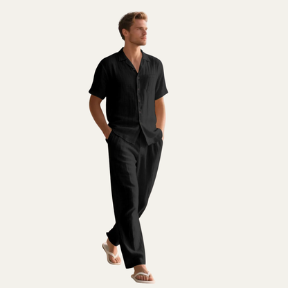 Mens Linen Summer Shirt And Pants Set
