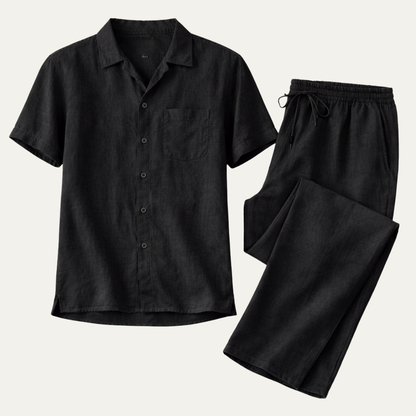 Mens Linen Summer Shirt And Pants Set - Vonnera