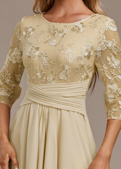 Women's Embroidered Round Neck Midi Dress