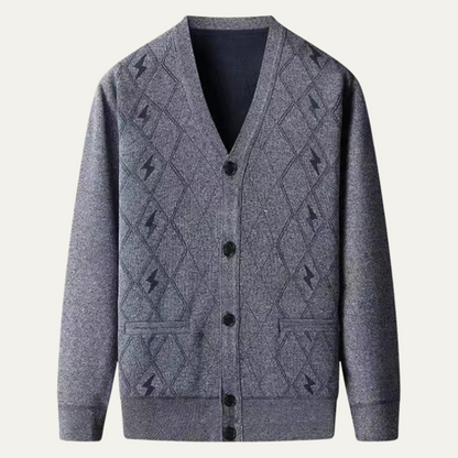 Men's V Neck Knit Cardigan With Pockets