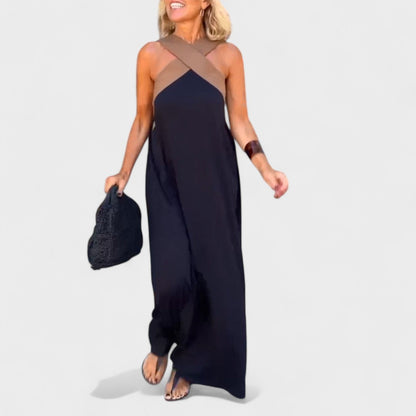 Women's Maxi Dress Cross Neck Fit