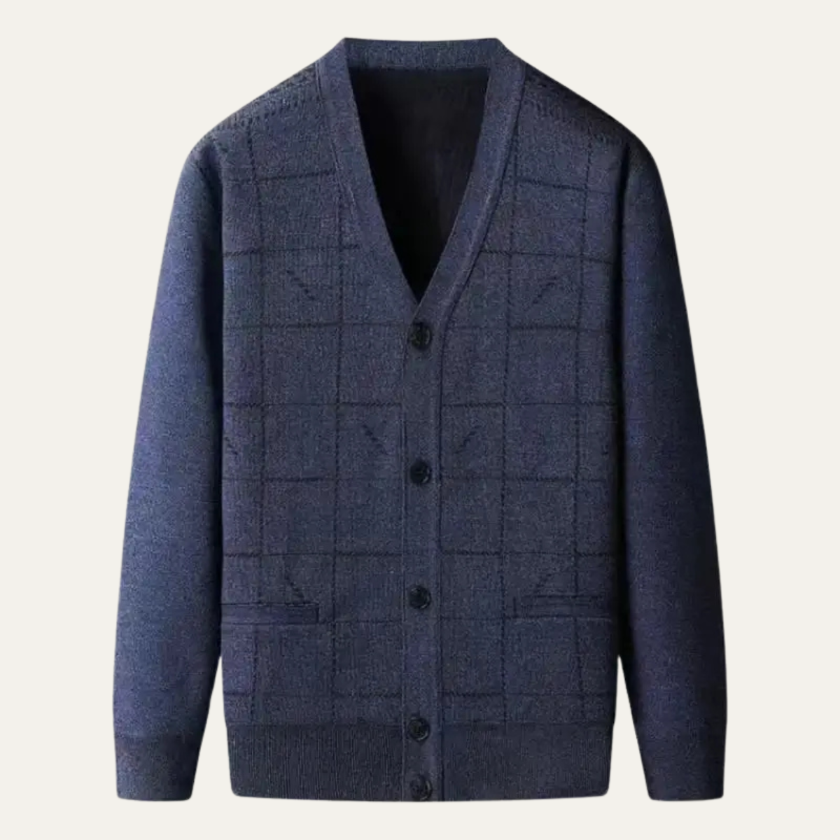 Men's V Neck Knit Cardigan With Pockets