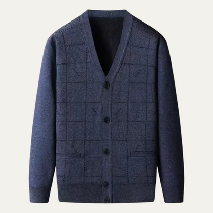 Men's V Neck Knit Cardigan With Pockets