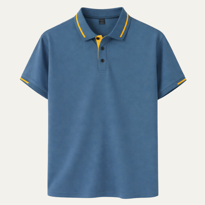 Mens Polo Shirt Contrast Trim Blue - Vonnera