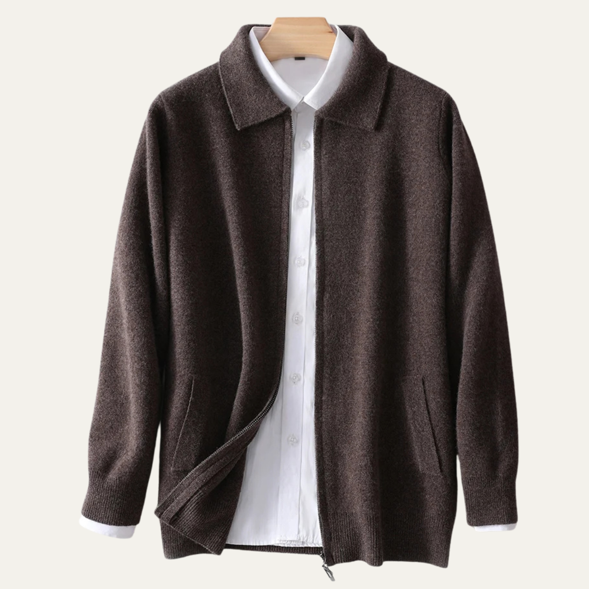 Men's Wool Cardigan Sweater Soft Knit