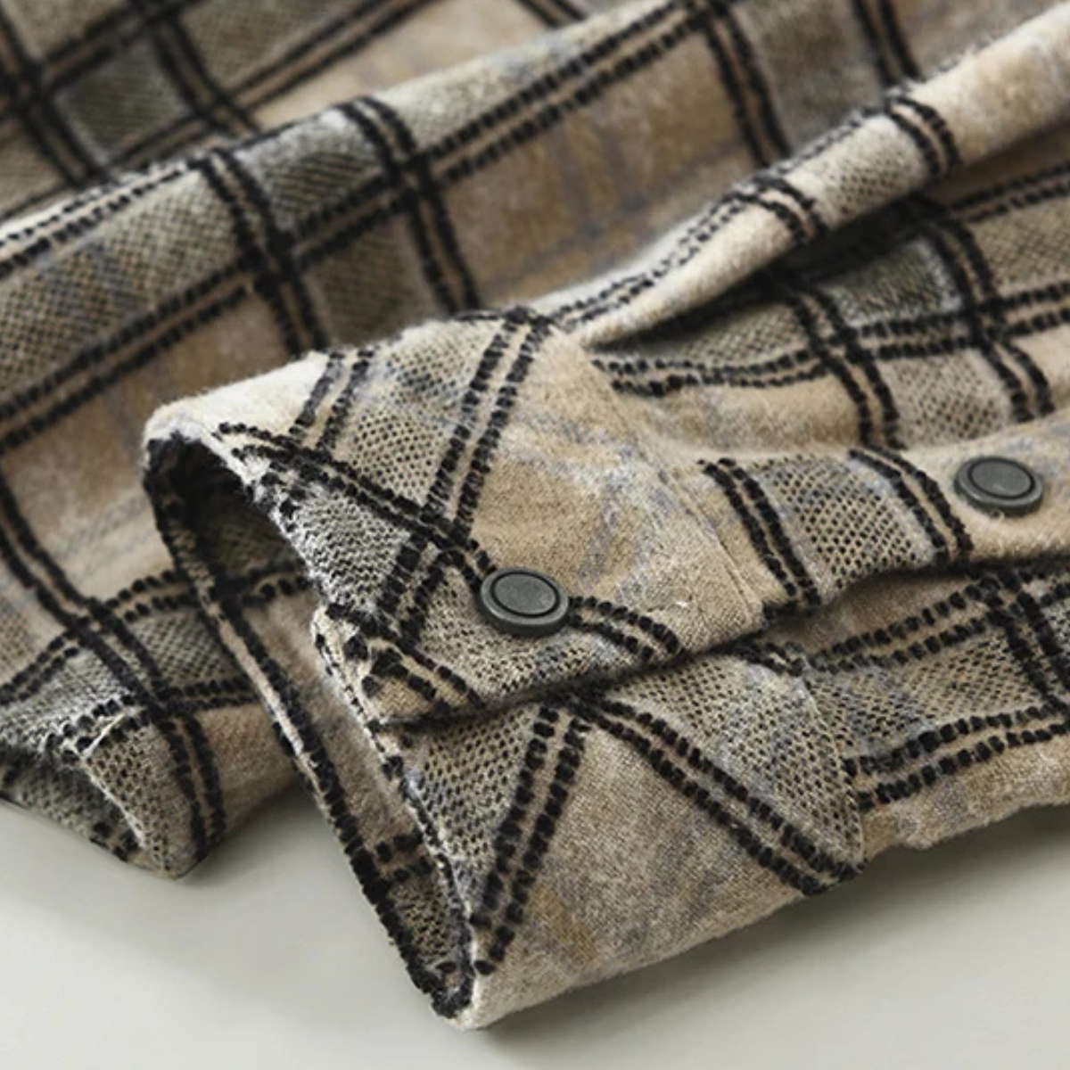 Men's Plaid Cotton Shirt Brushed Vintage Style
