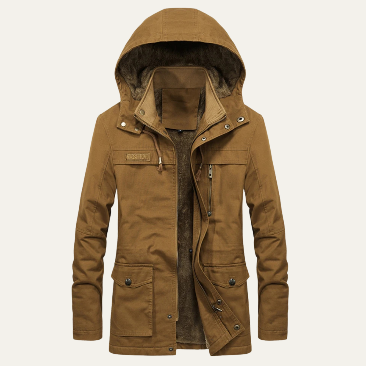 Men's Military Hooded Winter Jacket Thick Warm Multi Pocket